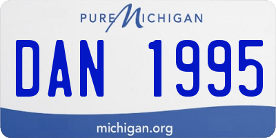 MI license plate DAN1995