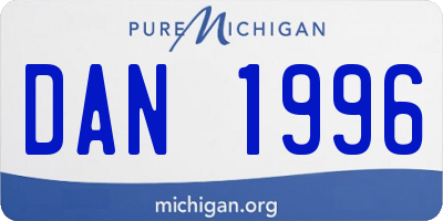 MI license plate DAN1996