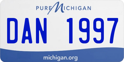 MI license plate DAN1997