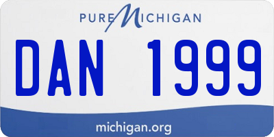 MI license plate DAN1999