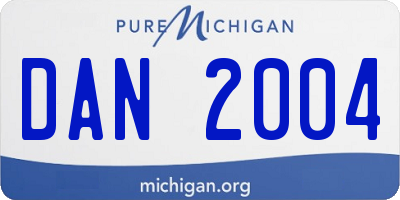 MI license plate DAN2004