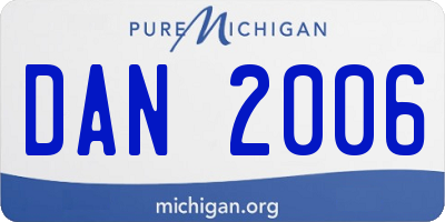 MI license plate DAN2006