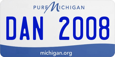 MI license plate DAN2008