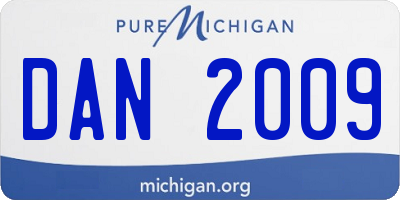 MI license plate DAN2009