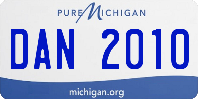 MI license plate DAN2010