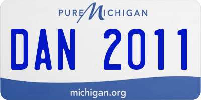 MI license plate DAN2011