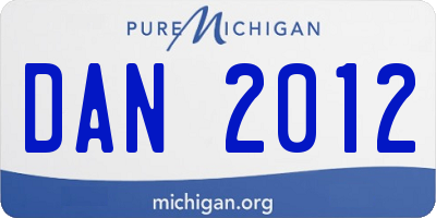 MI license plate DAN2012