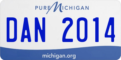 MI license plate DAN2014
