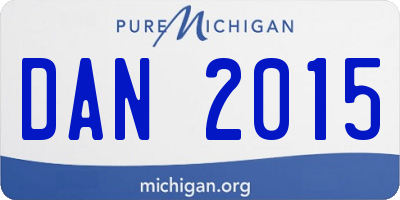 MI license plate DAN2015