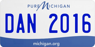 MI license plate DAN2016