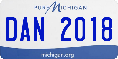 MI license plate DAN2018