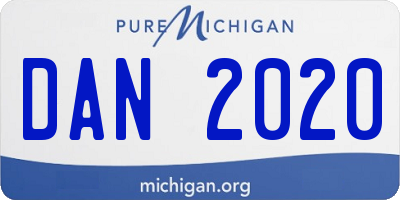 MI license plate DAN2020