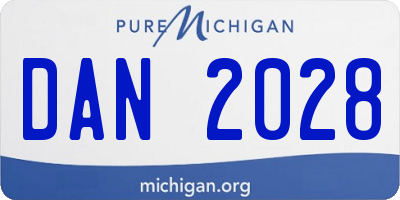 MI license plate DAN2028