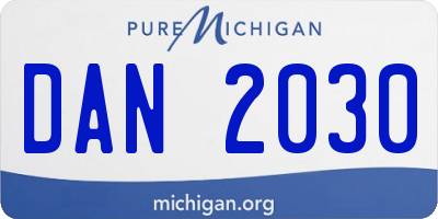 MI license plate DAN2030