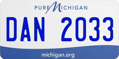 MI license plate DAN2033