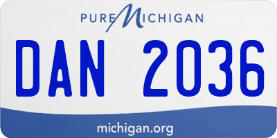 MI license plate DAN2036