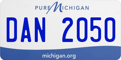 MI license plate DAN2050