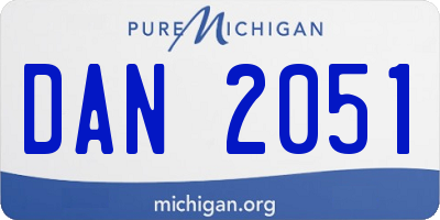 MI license plate DAN2051