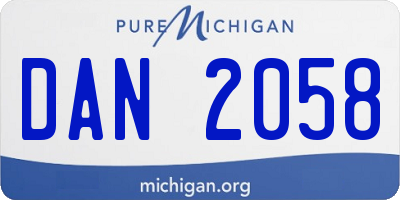 MI license plate DAN2058