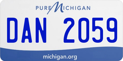 MI license plate DAN2059