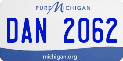 MI license plate DAN2062