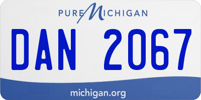 MI license plate DAN2067