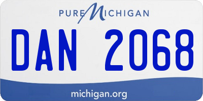 MI license plate DAN2068