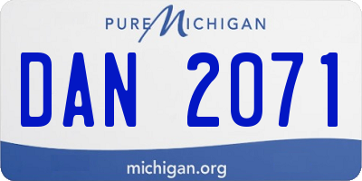 MI license plate DAN2071