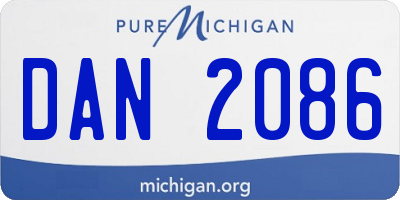 MI license plate DAN2086