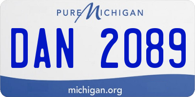 MI license plate DAN2089