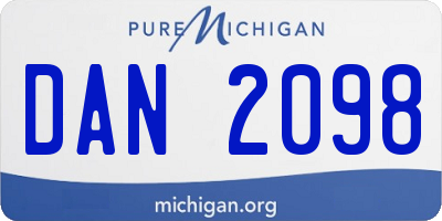 MI license plate DAN2098