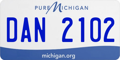 MI license plate DAN2102
