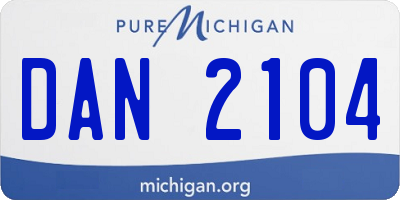 MI license plate DAN2104