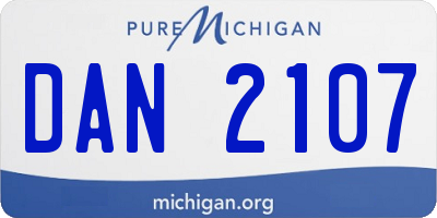 MI license plate DAN2107