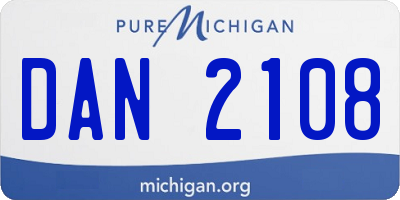 MI license plate DAN2108