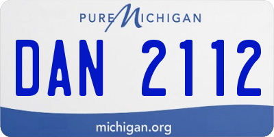 MI license plate DAN2112