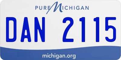 MI license plate DAN2115