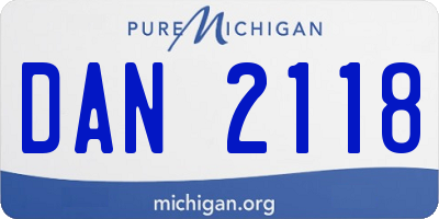 MI license plate DAN2118