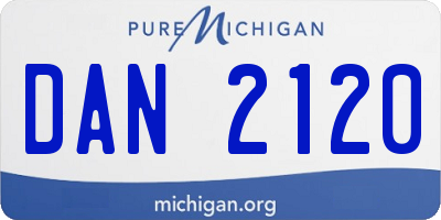 MI license plate DAN2120