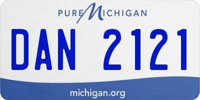 MI license plate DAN2121