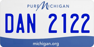 MI license plate DAN2122