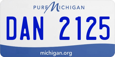 MI license plate DAN2125