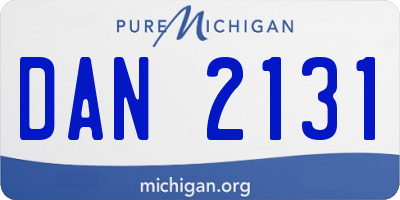 MI license plate DAN2131