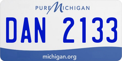 MI license plate DAN2133