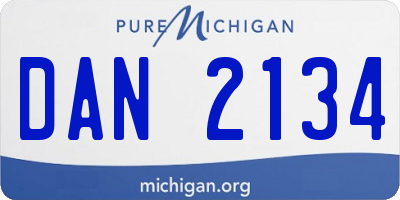 MI license plate DAN2134