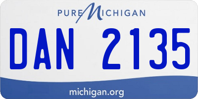MI license plate DAN2135