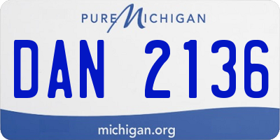 MI license plate DAN2136