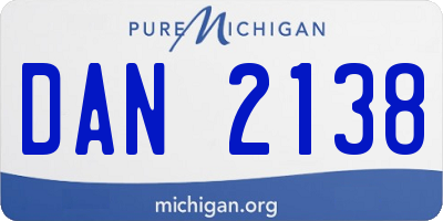 MI license plate DAN2138