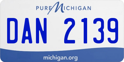 MI license plate DAN2139