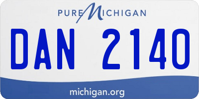 MI license plate DAN2140